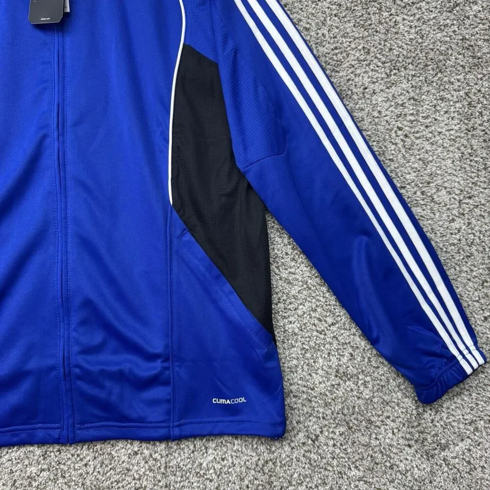 Adidas Condi training Jacket‎ Mens Medium Blue ClimaCool Full Zip Polyester New